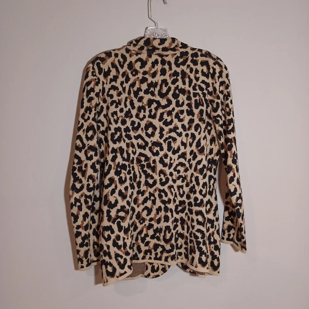 J.Crew Sophie Sweater Blazer in Heather Acorn Leopard Size XS